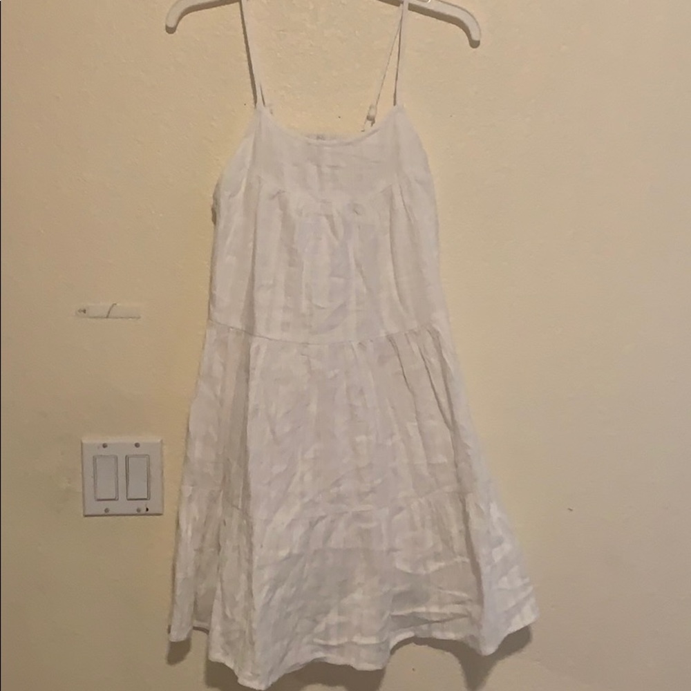 flowy white midi dress